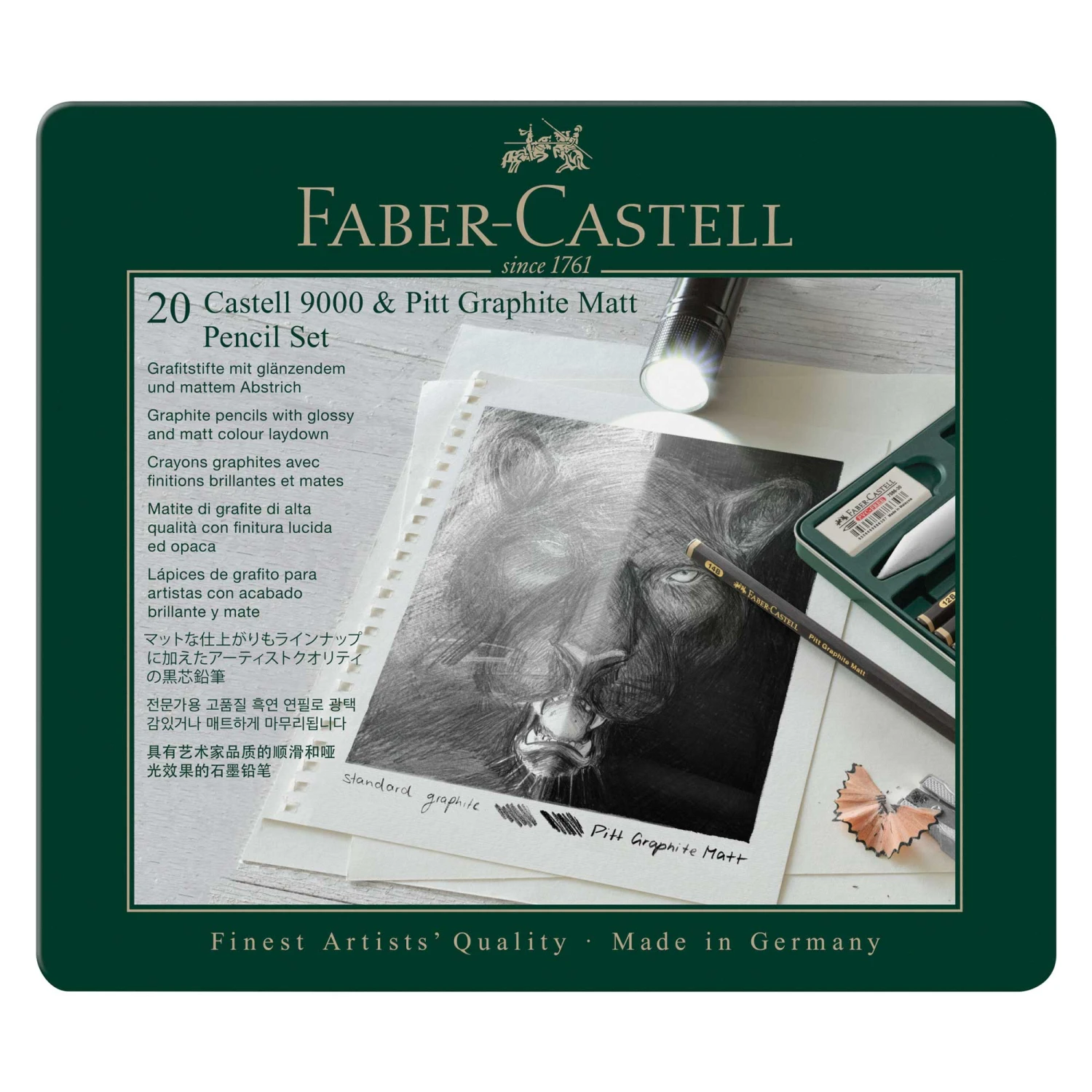 Faber-Castell PITT Graphite Matt & Castell 9000 Pencil Set Of 20 2 Faber-Castell PITT Graphite Matt & Castell 9000 Pencil Set Of 20 - Image 2