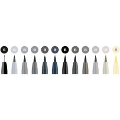 Faber-Castell 12 Pitt Artist Pen Set - Grey Tones -ARTdiscount 12 Pitt Set Grey 3