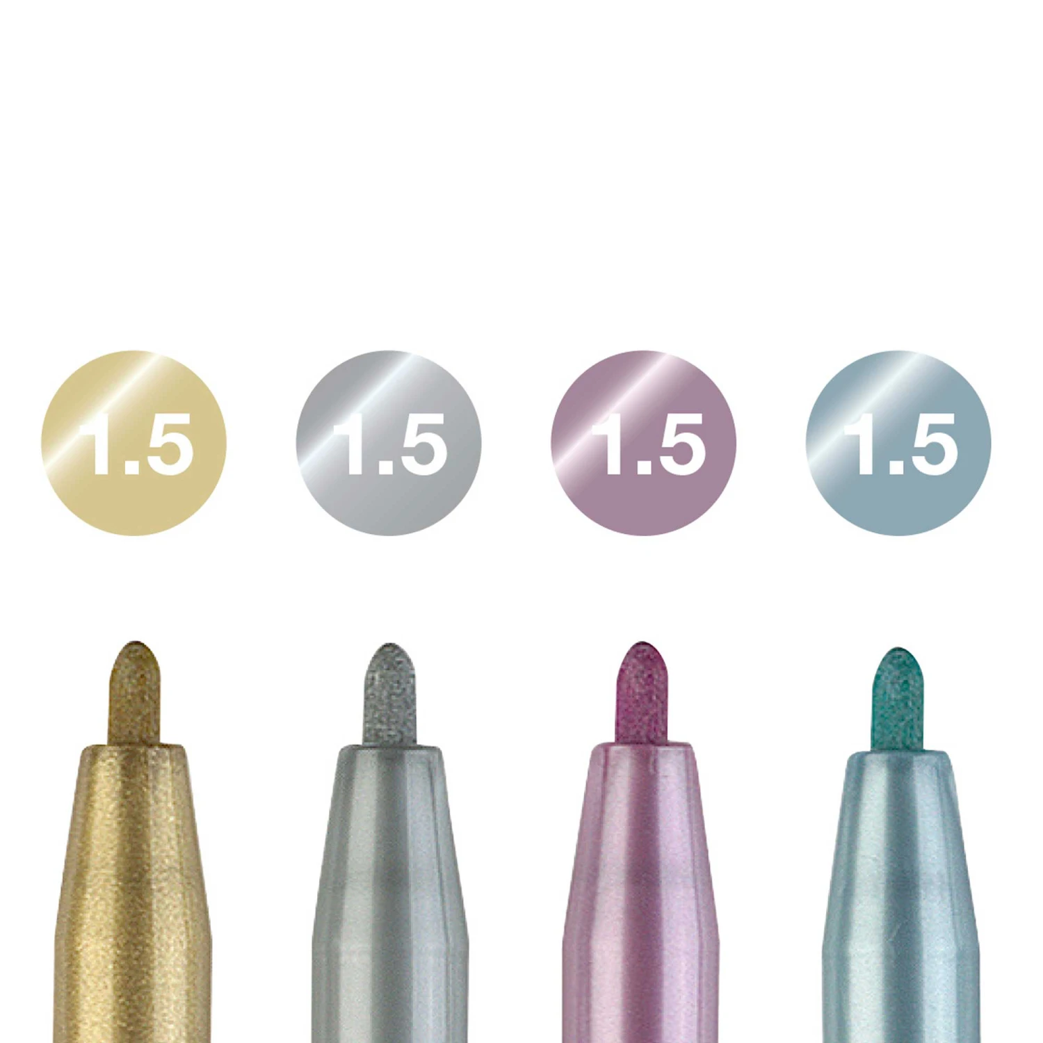 Faber-Castell India Ink Pitt Pen Wallet - Set Of 4 Pens - METALLIC 2 Faber-Castell India Ink Pitt Pen Wallet - Set Of 4 Pens - METALLIC - Image 2