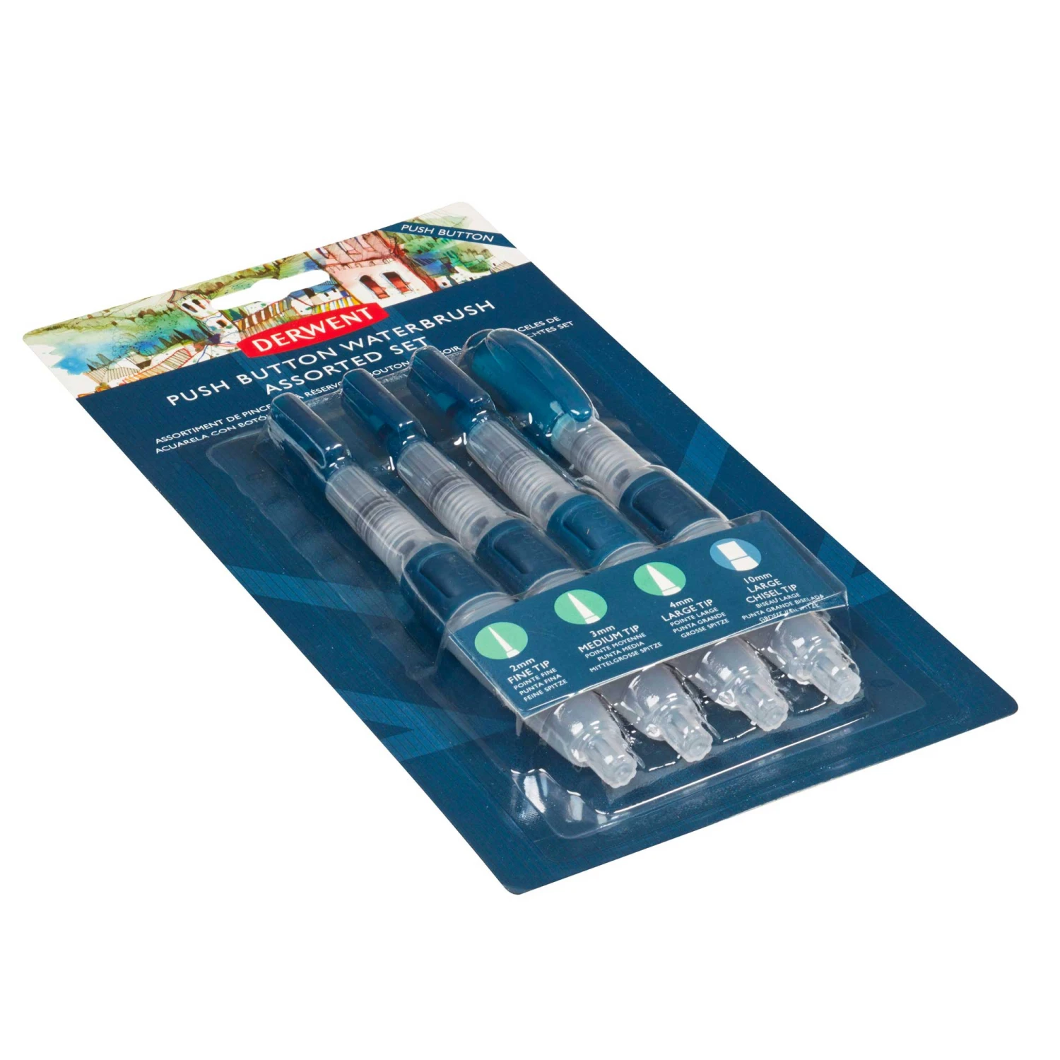 Derwent Push Button Waterbrush Assorted - Set Of 4 4 Derwent Push Button Waterbrush Assorted - Set Of 4 - Image 4