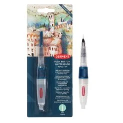Derwent Push Button Waterbrush - Single -ARTdiscount 2305821 Push Button Waterbrush Fine Tip FOP and Loose