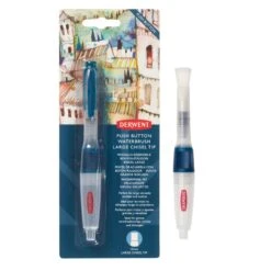 Derwent Push Button Waterbrush - Single -ARTdiscount 2305824 Push Button Large Chisel Tip Waterbrush FOP and Loose
