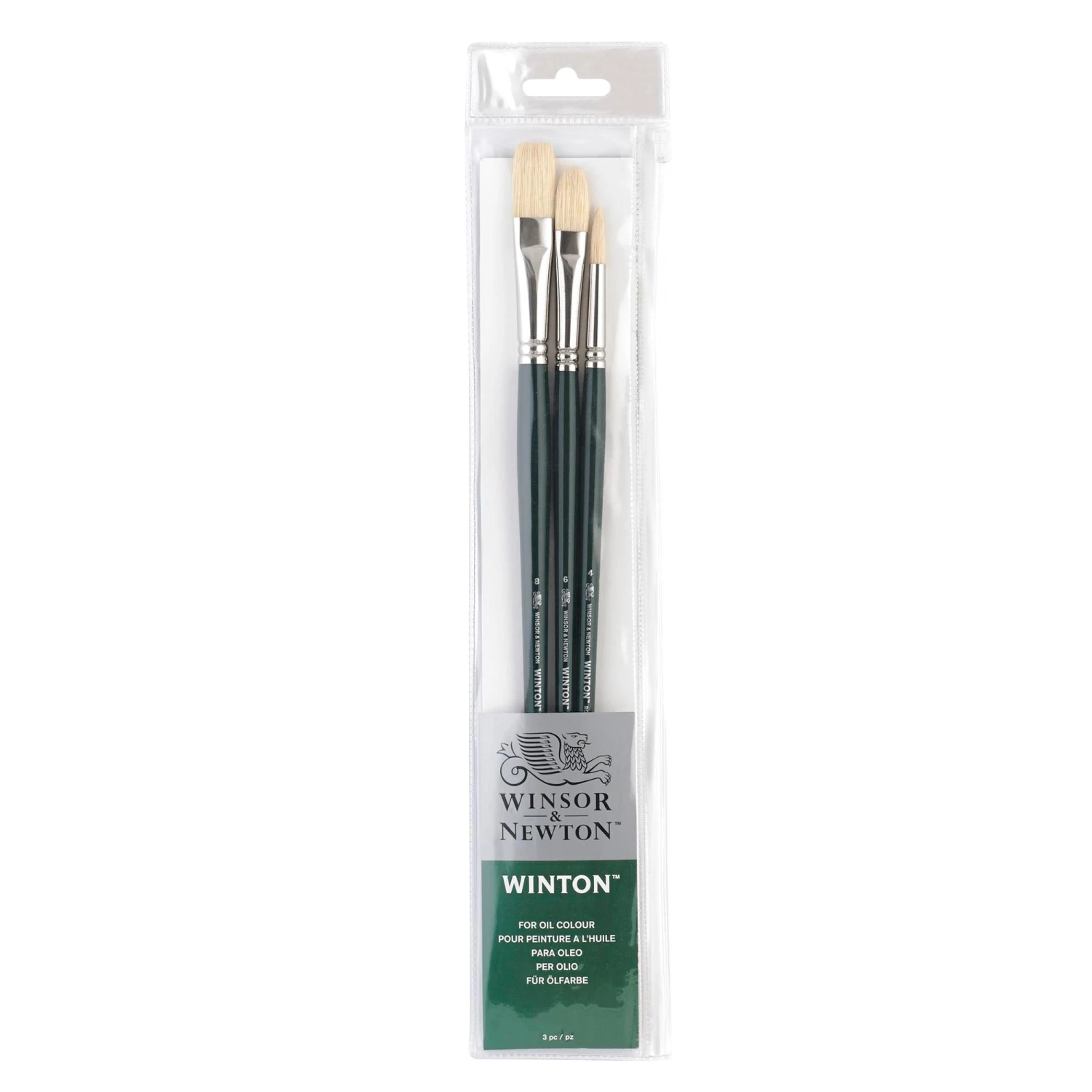 Winsor & Newton Winton Long Handled Hog Brush - 3 Brush Wallet 1 Winsor & Newton Winton Long Handled Hog Brush - 3 Brush Wallet
