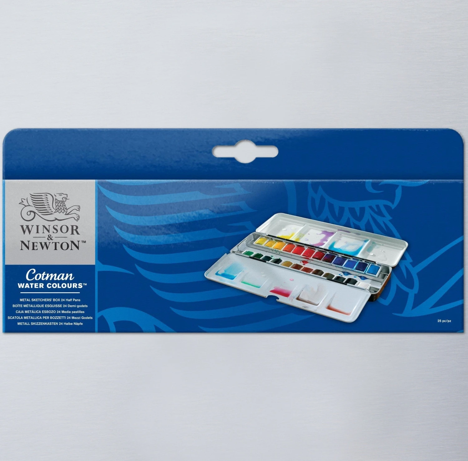 Winsor & Newton Cotman Watercolours Metal Sketchers' Box - 24 Half Pans 1 Winsor & Newton Cotman Watercolours Metal Sketchers' Box - 24 Half Pans