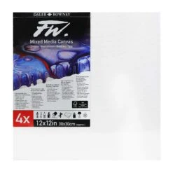 Daler-Rowney FW Mixed Media Rigid Canvas (Multi-Packs) -ARTdiscount 513443030 DAL FW MIX MEDIA CVS 12X12IN 30X30CM 4PK 1