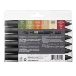 Winsor & Newton Promarker Set Of 6 - Landscape 1 -ARTdiscount 884955070420 W N PROMARKER 6PC LANDSCAPE TONES 884955070420 BACK .TIF 32d46801 c232 4966 b3be 5c219a7e765f