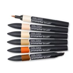 Winsor & Newton Promarker BRUSH - Set Of 6 Skin Tones -ARTdiscount 884955070529 W NPROMARKERBRUSH6PCSKINTONES884955070529 CONTENTS HighResolution