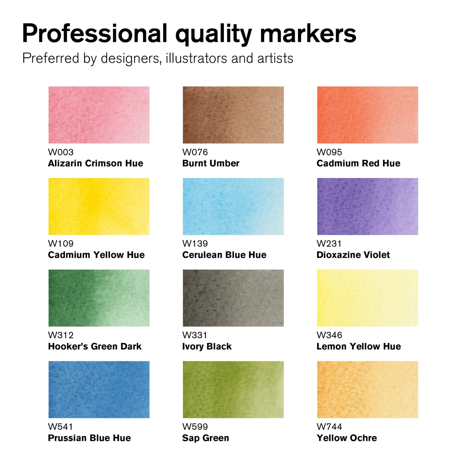 Winsor & Newton Promarker Watercolour Marker - Basic Tones - Set Of 12 3 Winsor & Newton Promarker Watercolour Marker - Basic Tones - Set Of 12 - Image 3