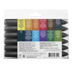 Winsor & Newton Promarker Watercolour Set Of 12 - Landscape Tones -ARTdiscount 884955073940 W NPROMARKERWATERCOLOURLANDSCAPETONESX12SET BACK 884955073940.TIF 7b1f06c8 1984 483d 9b8d 4140010734fd