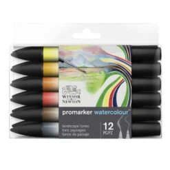 Winsor & Newton Promarker Watercolour Set Of 12 - Landscape Tones