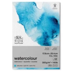 Winsor & Newton Watercolour Gummed Pads - 140lb/300gsm -ARTdiscount 884955076552 WN WATERCOLOUR PAD COLD 300 18X26 884955076552 FRONT High Resolution