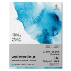 Winsor & Newton Watercolour Gummed Pads - 140lb/300gsm -ARTdiscount 884955076576 WN WATERCOLOUR PAD COLD 300 28X36 884955076576 FRONT High Resolution