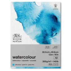 Winsor & Newton Watercolour Gummed Pads - 140lb/300gsm -ARTdiscount 884955076583 WN WATERCOLOUR PAD COLD 300 31X41 884955076583 FRONT High Resolution