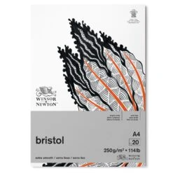 Winsor & Newton Bristol Board - 250gsm -ARTdiscount 884955076996 WN BRISTOL PAD 250 A4 884955076996 FRONT