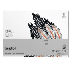 Winsor & Newton Bristol Board - 250gsm -ARTdiscount 884955077016 WN BRISTOL PAD 250 A2 884955077016 FRONT