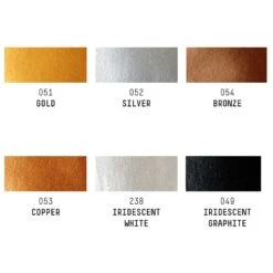 Liquitex Basics Acrylic - Set Of 6 X 22ml - Metallics And Iridescents -ARTdiscount 887452030997 LQX BASICS ACRYLIC SET 6X22ML METALLIC AND IRIDESCENTS SWATCHES 887452030997