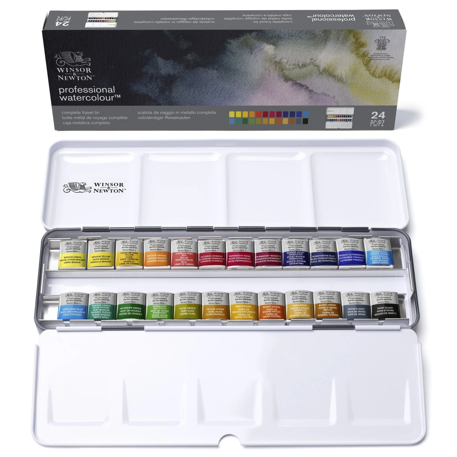 Winsor & Newton Professional Watercolour Tin - 24 Half Pans 1 Winsor & Newton Professional Watercolour Tin - 24 Half Pans