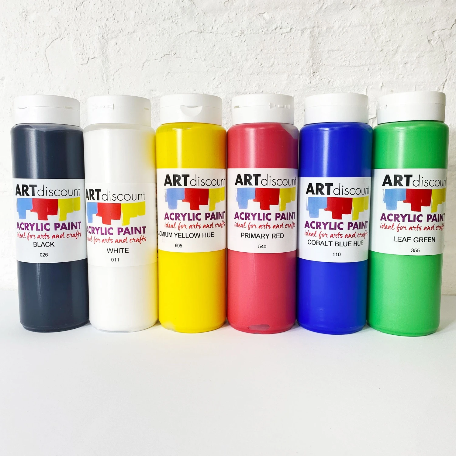 ARTdiscount Acrylic Paint 500ml Bottles - Assorted Colours - Trial Pack Of 6 1 ARTdiscount Acrylic Paint 500ml Bottles - Assorted Colours - Trial Pack Of 6