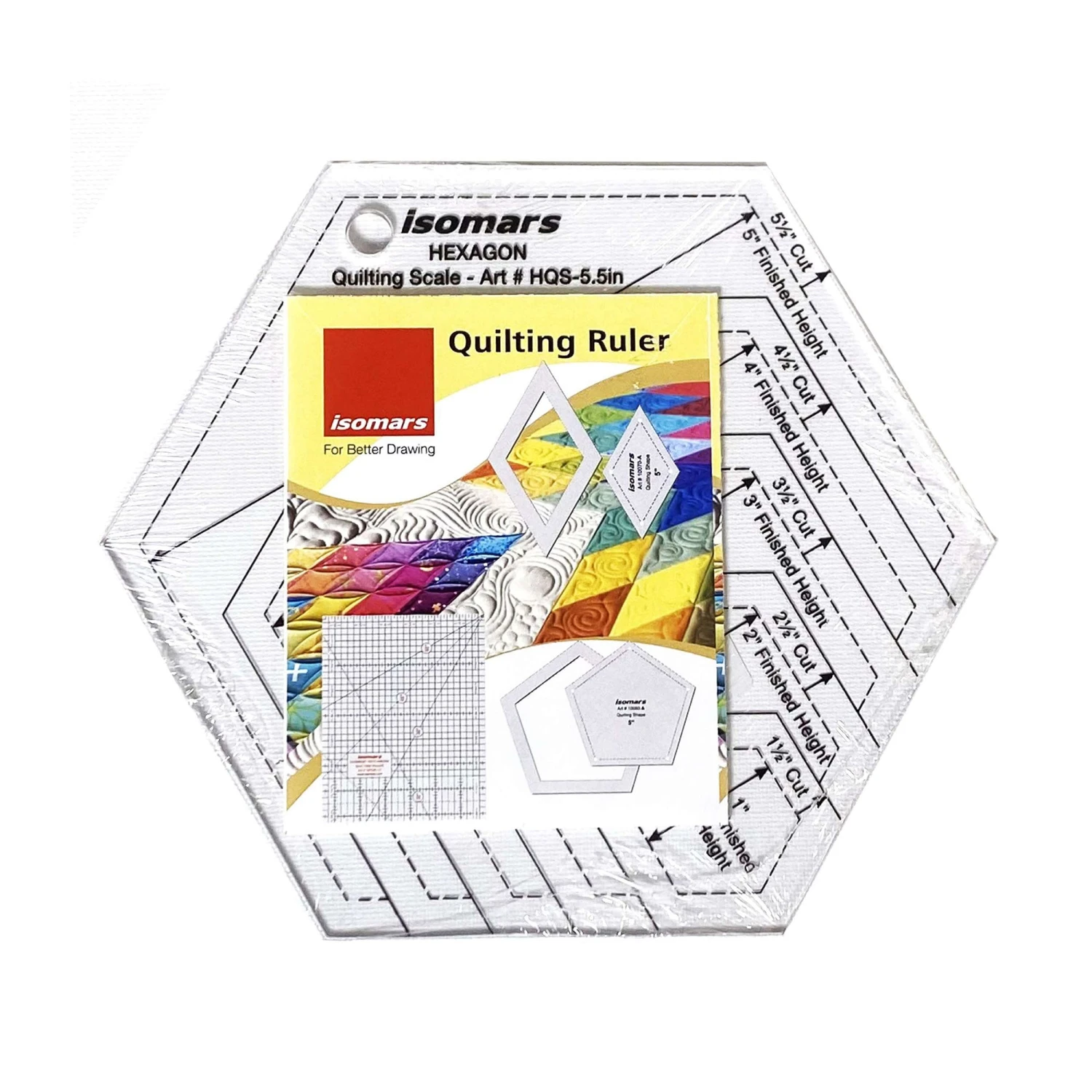 ARTdiscount Hexagon Quilting Scale - 5.5" 1 ARTdiscount Hexagon Quilting Scale - 5.5"