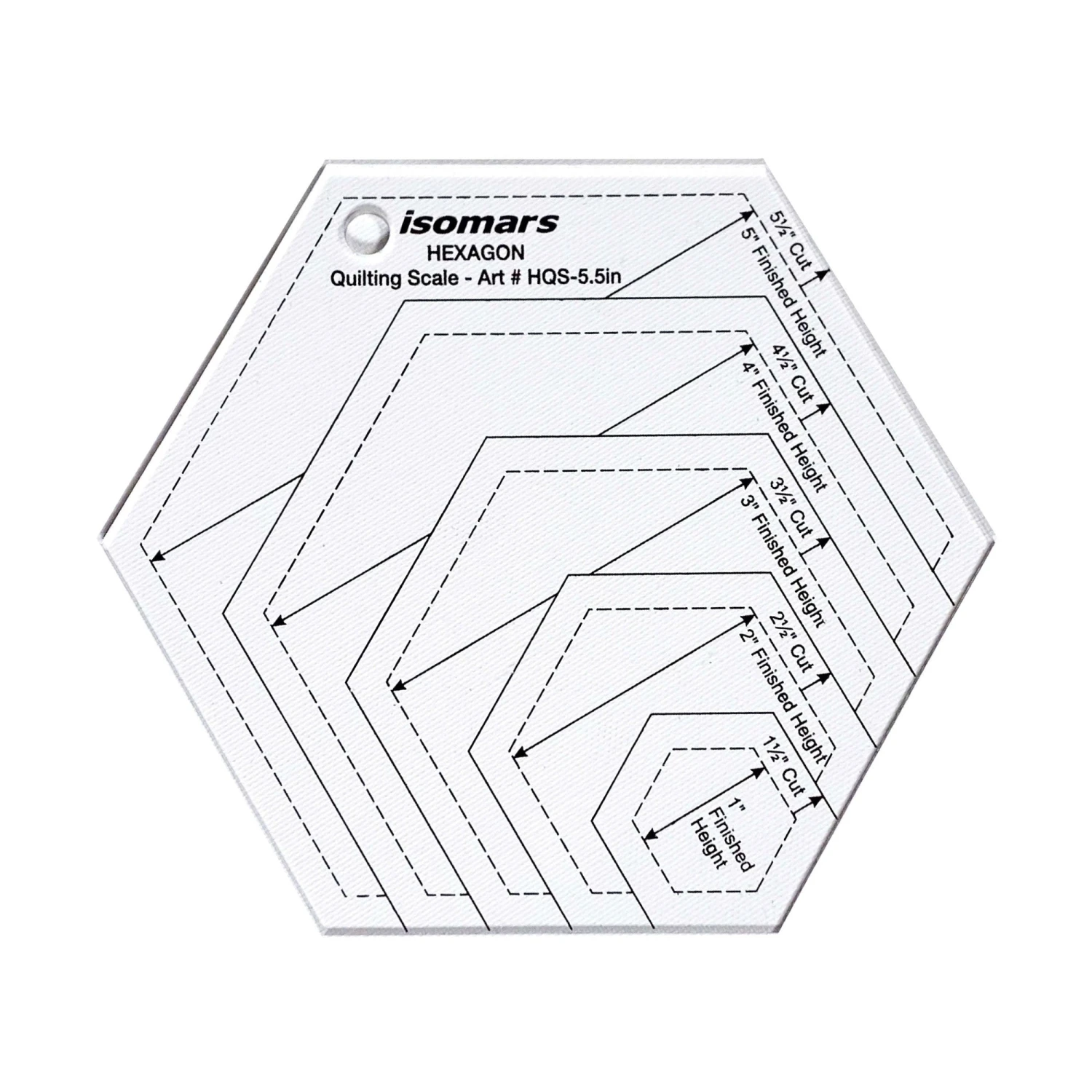 ARTdiscount Hexagon Quilting Scale - 5.5" 2 ARTdiscount Hexagon Quilting Scale - 5.5" - Image 2
