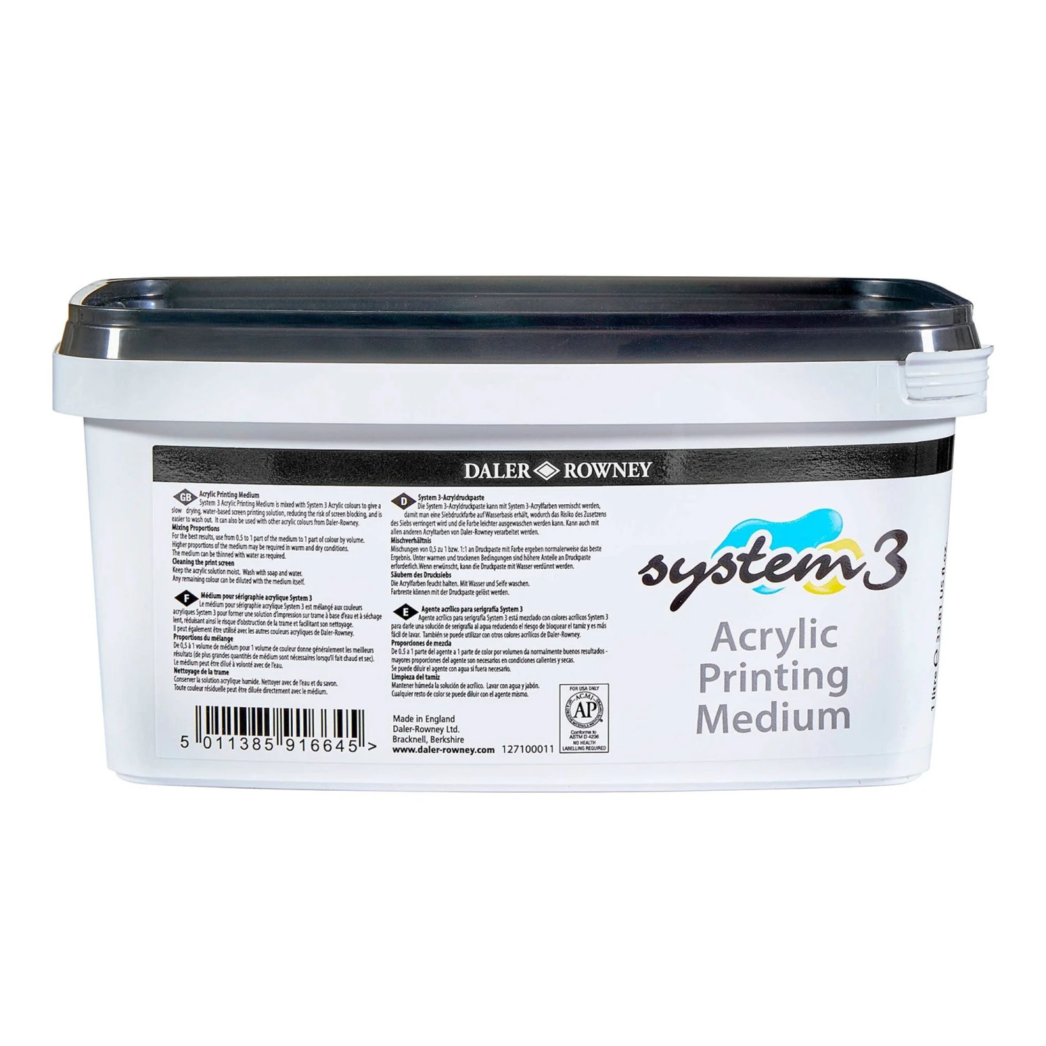 Daler-Rowney System3 Screen Printing Medium - 1 Litre Pot 1 Daler-Rowney System3 Screen Printing Medium - 1 Litre Pot