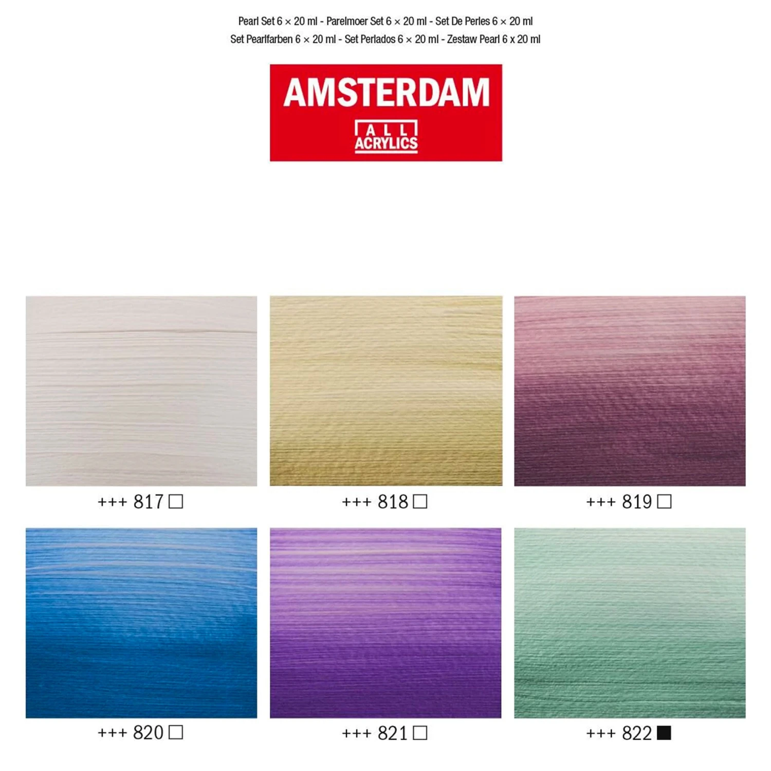 Amsterdam Acrylic Paint Pearl Colours Set 6 X 20ml 4 Amsterdam Acrylic Paint Pearl Colours Set 6 X 20ml - Image 4