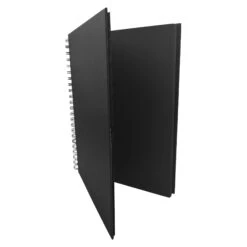 Seawhite Black Card Hardback Spiral Sketchbook - 220gsm - 40 Sheets -ARTdiscount Black Hardback Spiral Pad 2