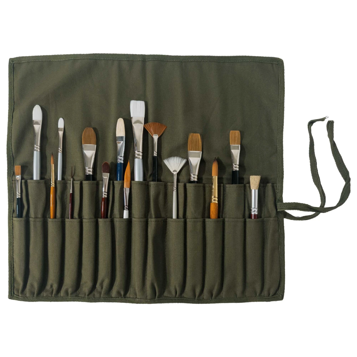 Isomars Brush Roll Up Case - Green 2 Isomars Brush Roll Up Case - Green - Image 2