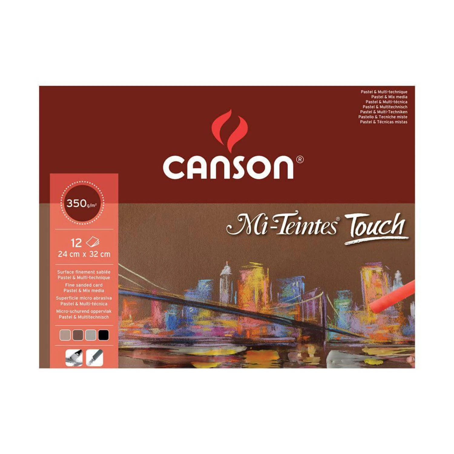 Canson Mi-Teintes Touch Pastel Pads - 350gsm - 12 Sheets 1 Canson Mi-Teintes Touch Pastel Pads - 350gsm - 12 Sheets
