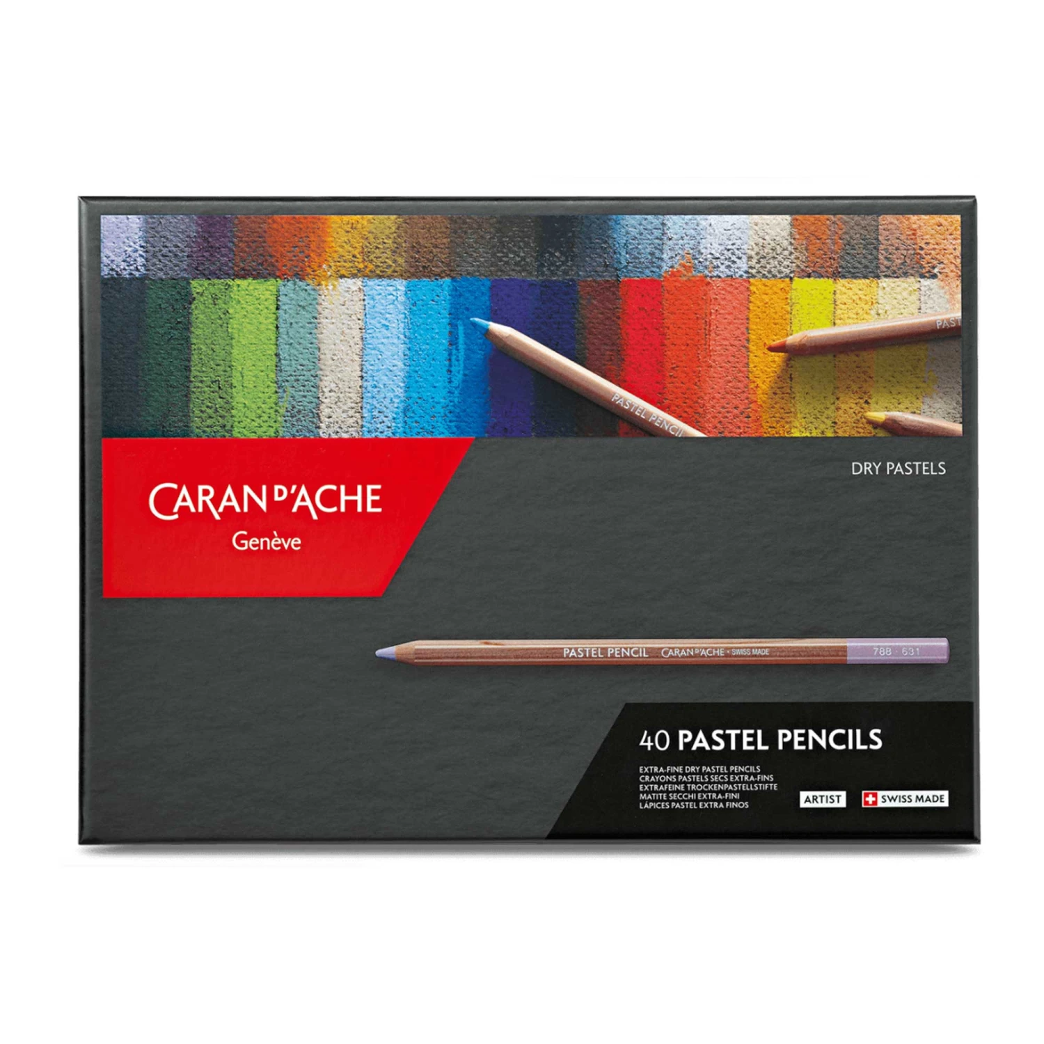 Caran D'Ache Box Of 40 Colours DRY PASTEL PENCILS 1 Caran D'Ache Box Of 40 Colours DRY PASTEL PENCILS