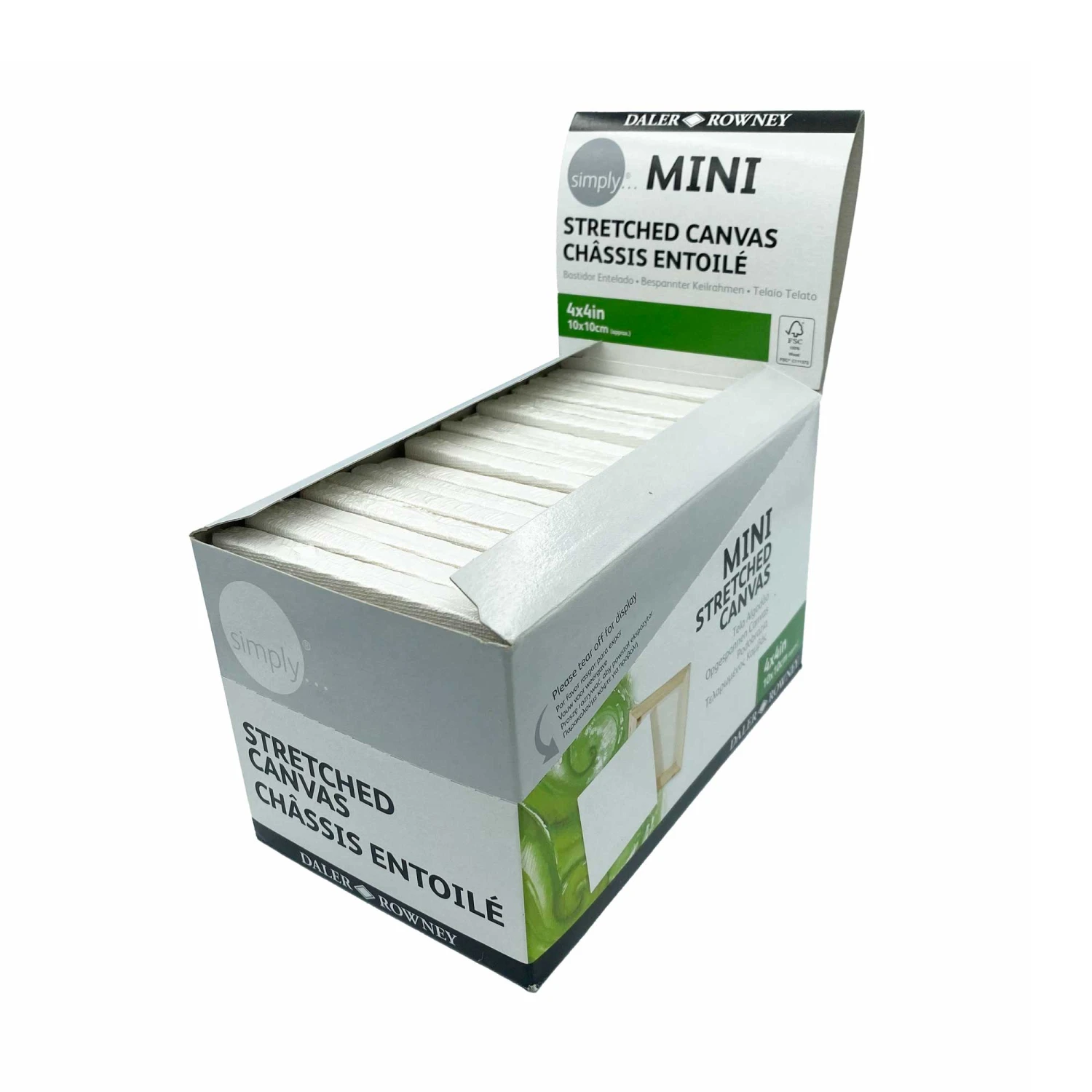 Daler-Rowney Simply Mini Stretched Canvases 4" X 4" (10 X 10cm) - Box Of 16 1 Daler-Rowney Simply Mini Stretched Canvases 4" X 4" (10 X 10cm) - Box Of 16
