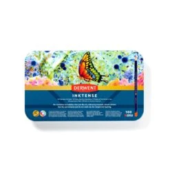 Derwent Inktense Watercolour Ink Pencils Tin Of 100 Assorted Colours -ARTdiscount Derwent Inktense Pencils 100 Front