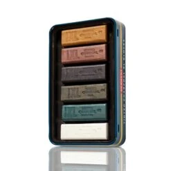 Derwent Tinted Charcoal XL Blocks Tin Of 6 12 Derwent Tinted Charcoal XL Blocks Tin Of 6 -ARTdiscount Derwent Tinted Charcoal XL Blocks Tin 6 Hero Open