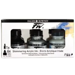 Daler-Rowney FW Ink Shimmering Colour Set -ARTdiscount FW Shimmering Ink Set 6x29.5ml 2