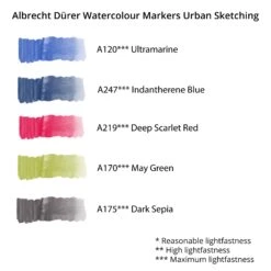 Faber-Castell Albrecht Dürer Watercolour Markers - Urban Sketch - Set Of 5 7 Faber-Castell Albrecht Dürer Watercolour Markers - Urban Sketch - Set Of 5 -ARTdiscount Faber Castell Watercolour Markers Urban Sketching swatches