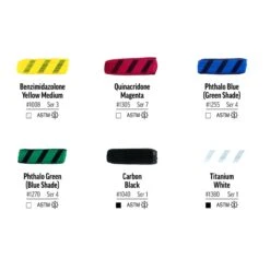 Golden Heavy Body Artist Acrylics Essentials Set 6 X 59ml -ARTdiscount GOLDEN Heavy body essentials set swatches