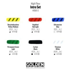Golden High Flow Artist Acrylics Intro Set Of 6 X 30ml -ARTdiscount Golden high flow acrylics set6 colours