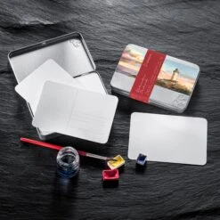 Hahnemuhle Watercolour Postcard Metal Tins - 230gsm - 30 Postcards -ARTdiscount Hahnemuhle Aquarell Postcards Cold Pressed Matt