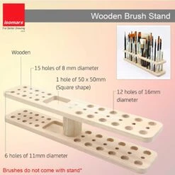 Isomars Wooden Brush Stand/Holder -ARTdiscount ISOMARS brush stand measurements