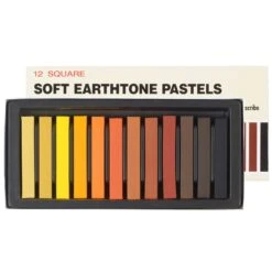 Inscribe Soft Earthtone Pastels - Set Of 12 Square Pastels