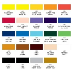 Liquitex Heavy Body Acrylic Essentials Set 24 X 22ml -ARTdiscount Liquitex colour swatches