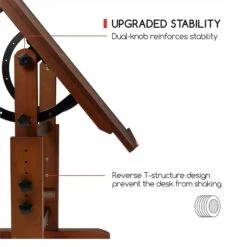 MEEDEN Extra Large Wood Drafting Table - Deep Walnut -ARTdiscount MEEDEN Extra Large Wood Drafting Table MEEDEN ART