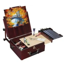 MEEDEN Table Easel Pochade Box With Carrier Bag - Deep Walnut - Ex Display -ARTdiscount MEEDEN Plein Air Pochade Box Dark Walnut MEEDEN 1692045380945 1500x1371 b87ccbf6 4d06 4110 a6d5 f48a454a31e2