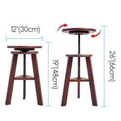 MEEDEN Artists Drafting Stool With Adjustable Height - Deep Walnut -ARTdiscount Meeden stool 2