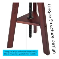 MEEDEN Artists Drafting Stool With Adjustable Height - Deep Walnut -ARTdiscount Meeden stool 4