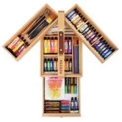 MEEDEN Wooden Art Supply Storage Box 3 Levels -ARTdiscount Meeden storage box contents