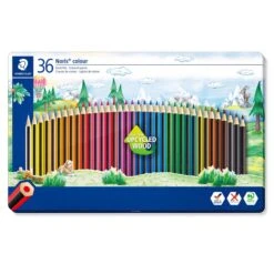 Staedtler Noris Colour Colouring Pencils - Tin Of 36 Assorted Colours