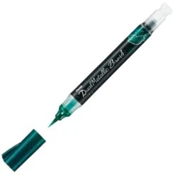 Pentel Arts Dual Metallic Brush Pens -ARTdiscount PN88971 BG Pentel Hybrid Dual Metallic Brush Pen Blue Metallic Green P1