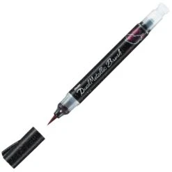 Pentel Arts Dual Metallic Brush Pens -ARTdiscount PN88971 BR Pentel Hybrid Dual Metallic Brush Pen Black Metallic Red P3