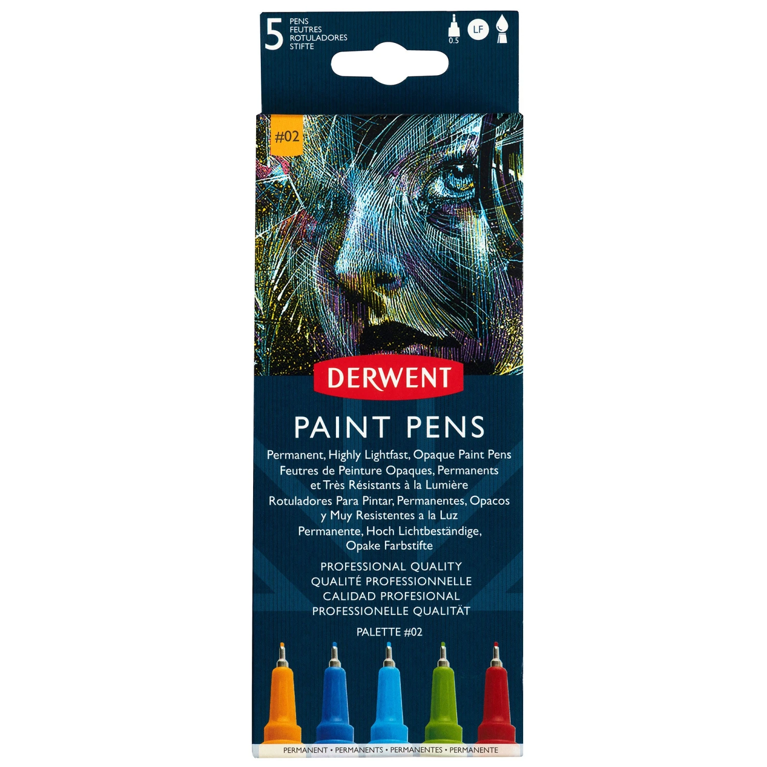 Derwent Paint Pens - Set Of 5 #02 1 Derwent Paint Pens - Set Of 5 #02